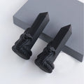 Obsidian Hexagonal Hand Carved Animals Column Point Crafts Ornament Healing Wand Natural Home Decoration Love Feng Shui Crystal