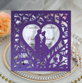 Laser Cut Heart Love Wedding Invitation Card Cover Glitter Paper Birthday Party Cards Favors Decorations Supplier