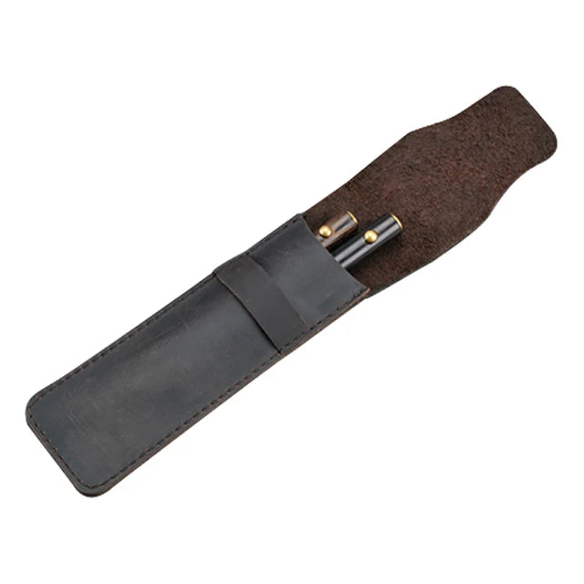 New Fundational Customized Design High Quality Leather Pencil Case Portable Double  Pen Case Pencil Bags Pen Storage Box