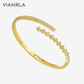 VIANRLA 18K Gold Plated Bracelet 925 Sterling Silver Zircon Jewelry for Girl Drop Shipping Free Laser Logo