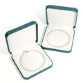 Luxurious PU Leather & Velvet Necklace Case with Octagonal Pearl Rectangular Mother of Pearl Jewelry Display Gift Box