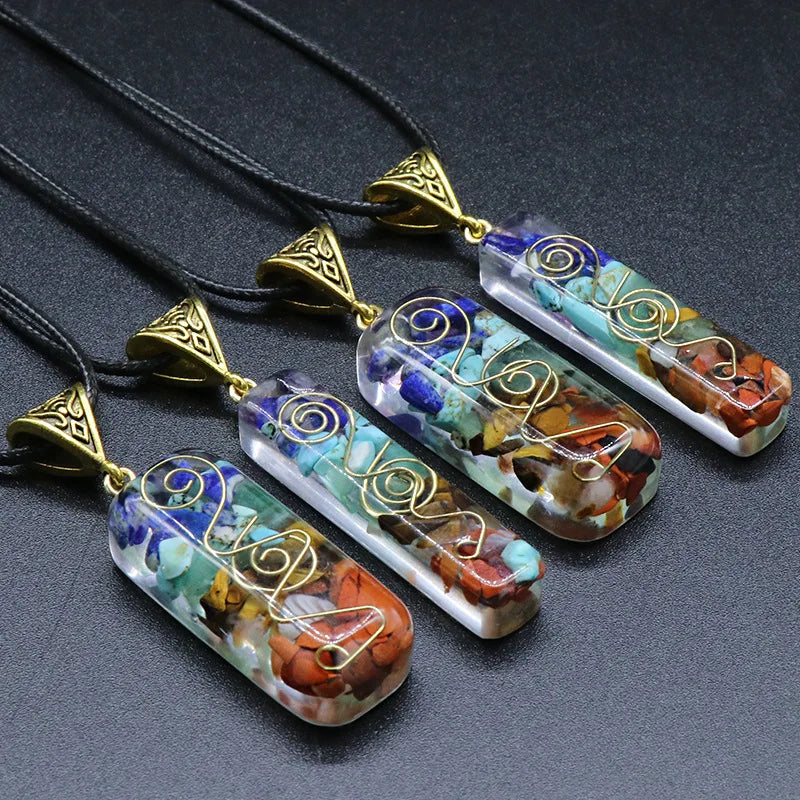 Newest Meditation Chakra Crystal Natural Stone Personalized Pendant Chakra Necklace Healing