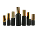 5ml 10ml 15ml 20ml 30ml 50ml 100ml Black Round Empty Essential Oil Spray Glass Bottle with Gold Top