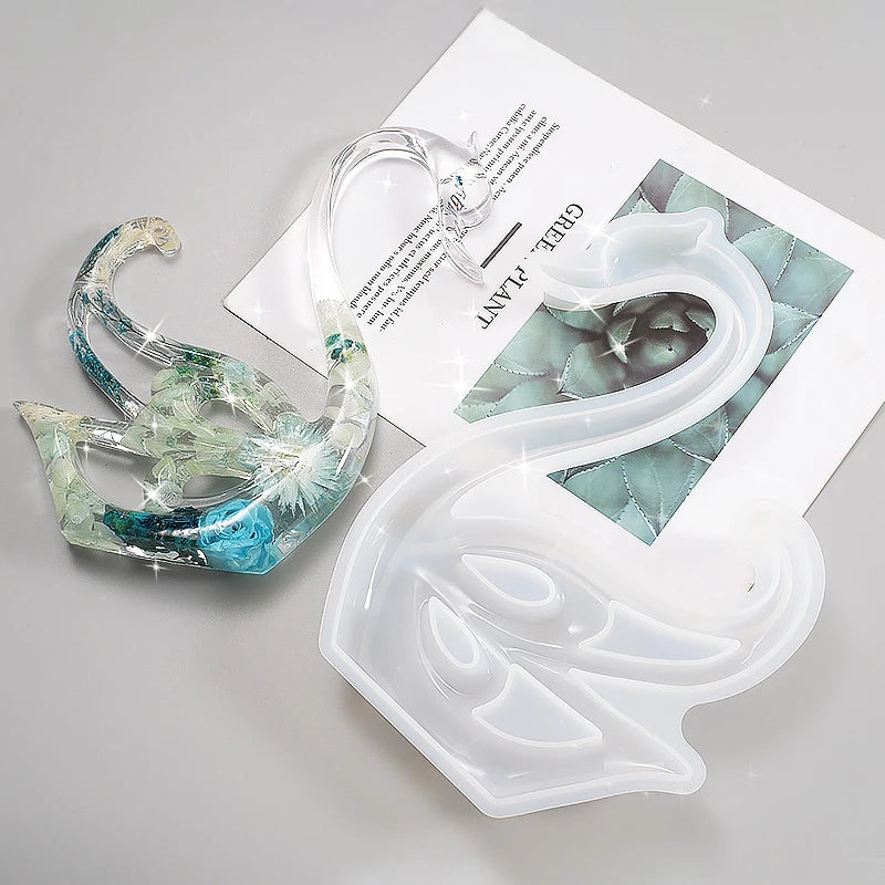 Swan Resin Mold 3D Swan Table Decoration Mold for Resin Candle Mold DIY Resin Crafts Home Office Decoration