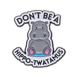 Cute Cartoon Hippo Enamel Pins Mini MOQ Brooches Lapel Badges for Backpacks Clothes Collars New Custom Jewelry