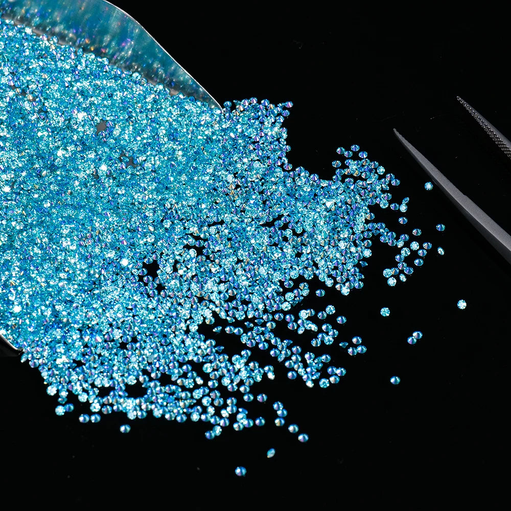 Factory Direct Sales Wholesale Loose Gemstone 1-2mm Vvs1 Ocean Blue  Small Melee Size Moissanite