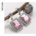 Natuna Trendy Jewelry Brass Luxury Cz Earrings Bright Earrings Brass Large Brass Earrings