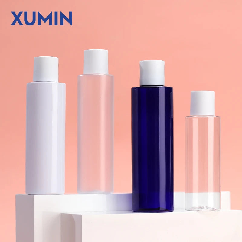Wholesale100ml 120ml 150ml 200ml 250ml 500ml Frosted Clear White Face Toner Packaging PET Plastic Lotion Bottle with Disc Cap
