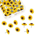30pcs/box Cute Plastic Thumbtack Sunflower Shape Push Pins Thumb Tacks for Notice Board Cork Board Paper Photo Wall Studs Pins