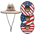 2024 Summer Unisex Outdoor Sun Straw Hat American Flag Design for Travel Daily Casual Outings Cycling Daily Use