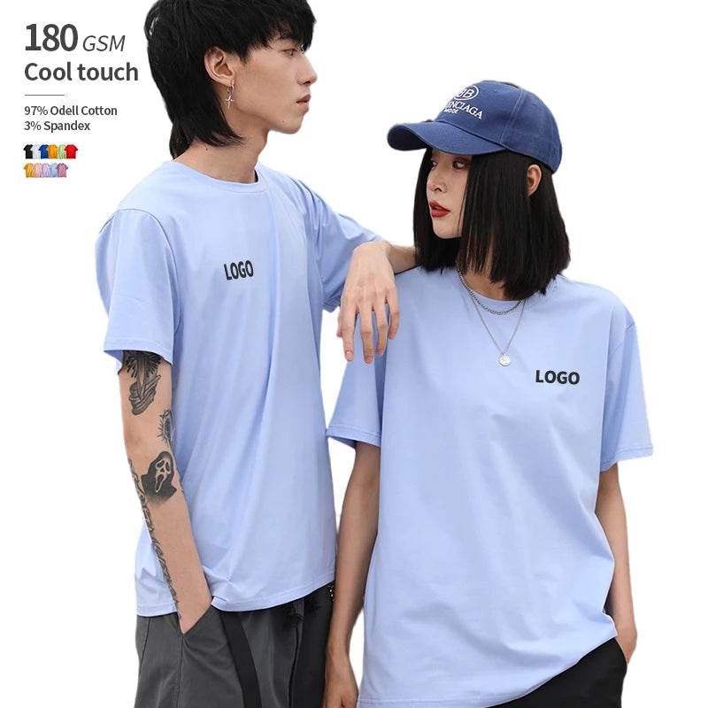 Wholesale Custom logo 180grams 97% Cotton 3% Spandex Breathable Elasticity Anti-wrinkle Anti-pilling Puff Print t Shirt