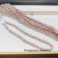 Purple a Grade Nearly Round Natural Real Pearl 6-8mm Wholesale Half Drilled Full Hole No Hole Freshwater Pearl Beads