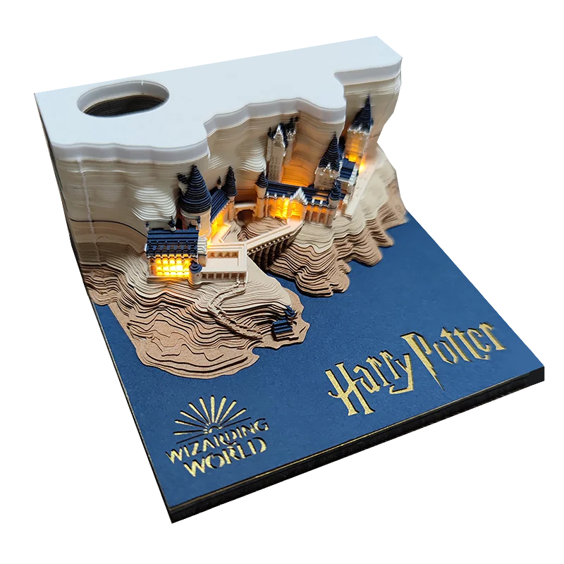Christmas Gift Hary Potter Magic Castle Three-dimensional Building 3D Memo Pad Desktop Decoration Decoration Paper Crafts