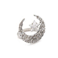 2025 New Design Moon & Star Sparkle Crystal Rhinestone Diamond Napkin Ring for Wedding Modern Style