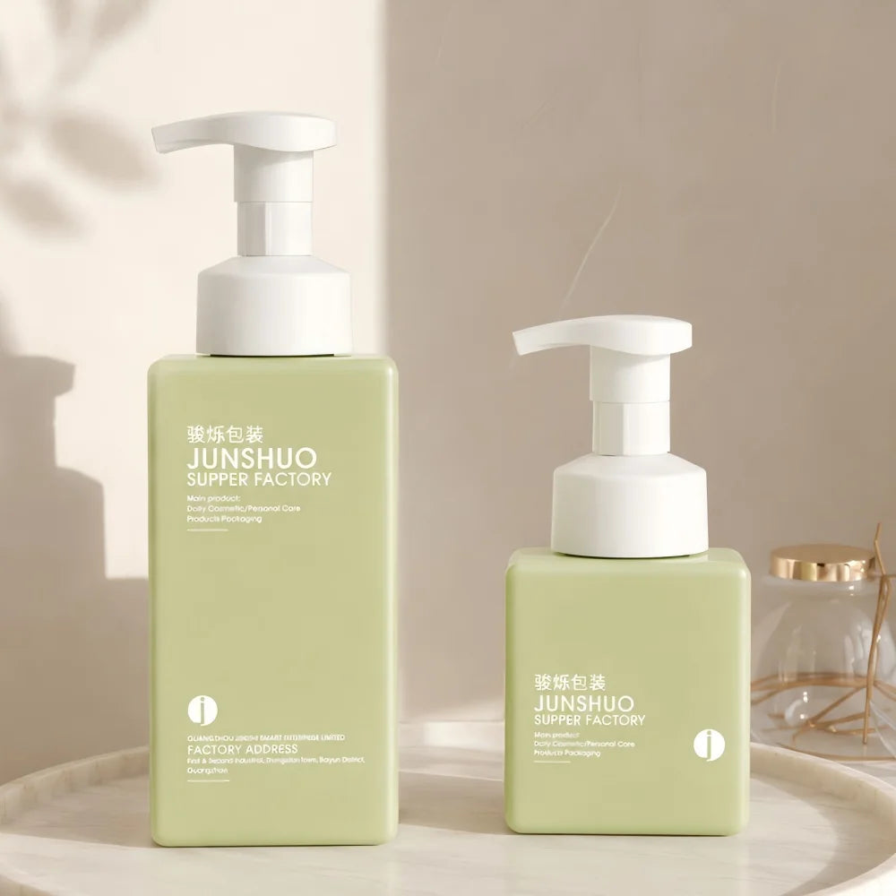 Wholesale 250ml 450ml Green Square PET Foaming Bottle Bulk Supply for Hand Soap Dispenser Factory Direct Price