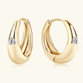 Wholesale Iced Out Jewelry Moissanite Diamonds Hoop 925 Sterling Silver Luxury Yellow Moissanite Earrings for Gift