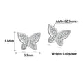 Korean Style Earring Charms Diamond butterfly Wing Stud Earrings