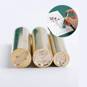 Manufacturer Wholesale Brass Wax Seal Stamp Small Cylinder 12mm 15mm Mini Sealing Wax Stamp