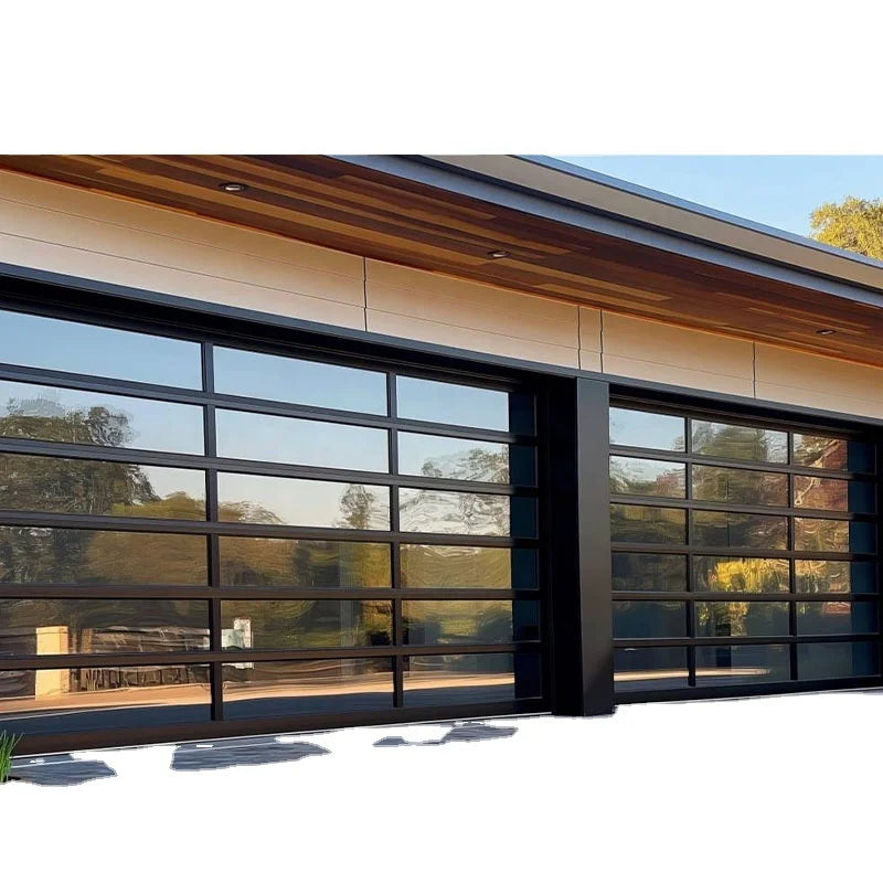 16x7 16x8 Full View Glass Garage Door Smart Automatic Electric Remote Control Sectional Glass Garage Door