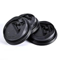 Disposable Recyclable PET Plastic Cup Covers & Coffee Lids 80-98mm Sizes Clear White Non-Refillable Smooth Closure