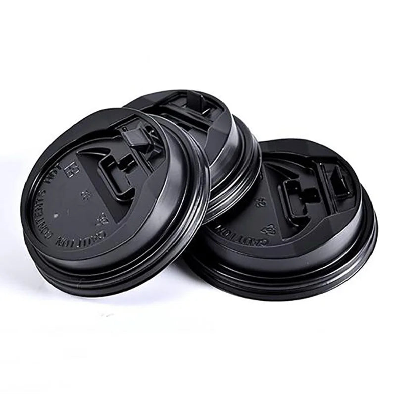 Disposable Recyclable PET Plastic Cup Covers & Coffee Lids 80-98mm Sizes Clear White Non-Refillable Smooth Closure