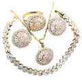 Hot-Selling Bridal Accessories: European & American Diamond Necklace Earrings & Bracelet Set - Perfect for Weddings