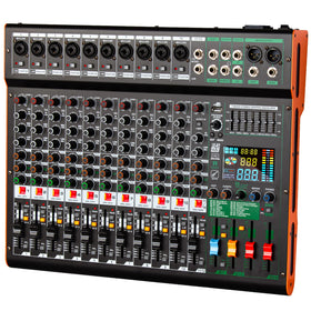 TC12 Professional 12 Channel Mixing Console Audio Sound Cards Mixers DJ Controller/Audio Console Mixer