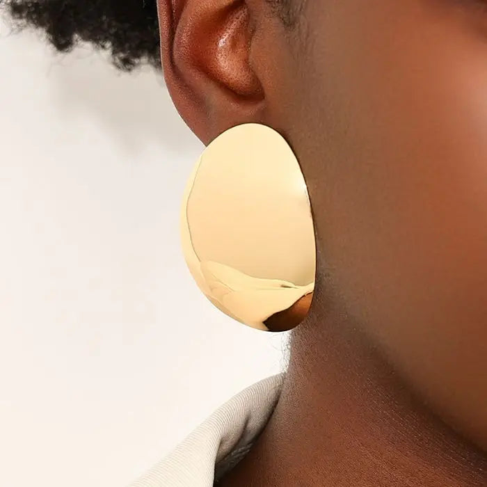 New Gold Alloy Metal Big Geometric Drop Earrings High-Quality Fashion Jewelry Accessories for Women