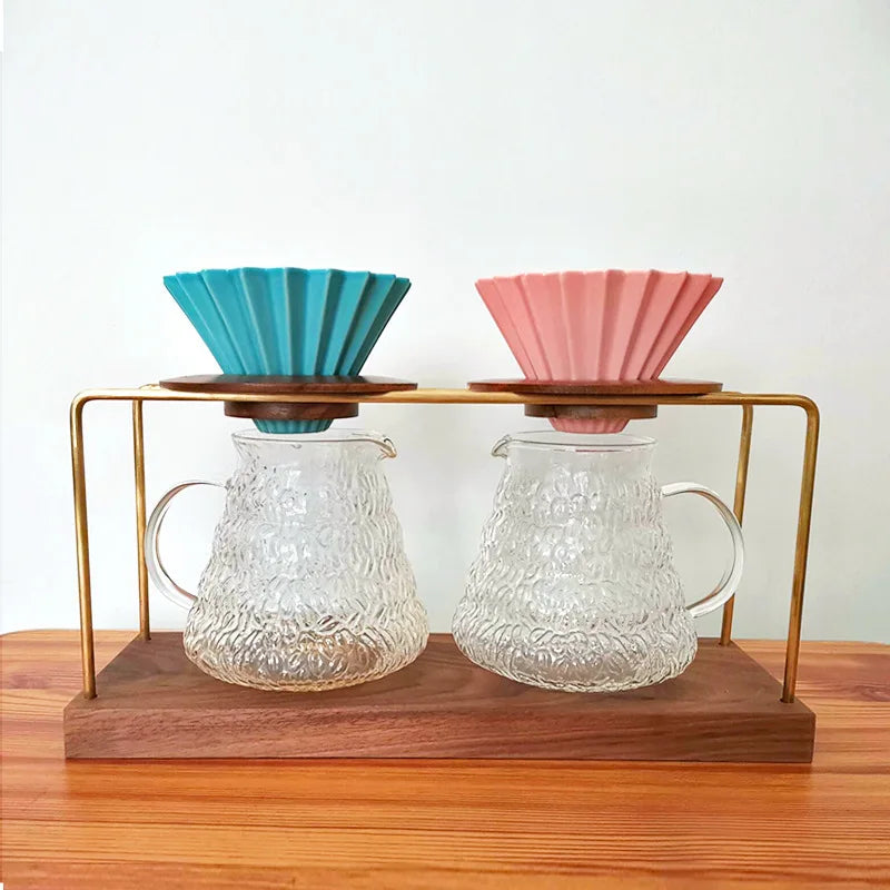 Tea and Coffee Grinder Tools Nordic Style Minimalist Coffee Dripper Rack Copper Pour Over Coffee Pot Stand