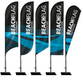 Customizable Outdoor 2.8m 3.4m 4.5m 5.5m Teardrop Feather Nylon Material Heat Transfer Printed Advertising Beach Flag Banner for