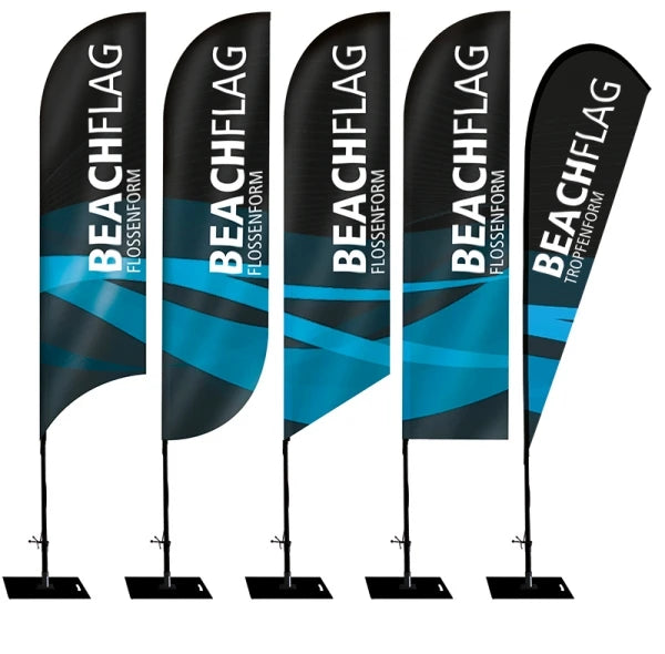 Customizable Outdoor 2.8m 3.4m 4.5m 5.5m Teardrop Feather Nylon Material Heat Transfer Printed Advertising Beach Flag Banner for