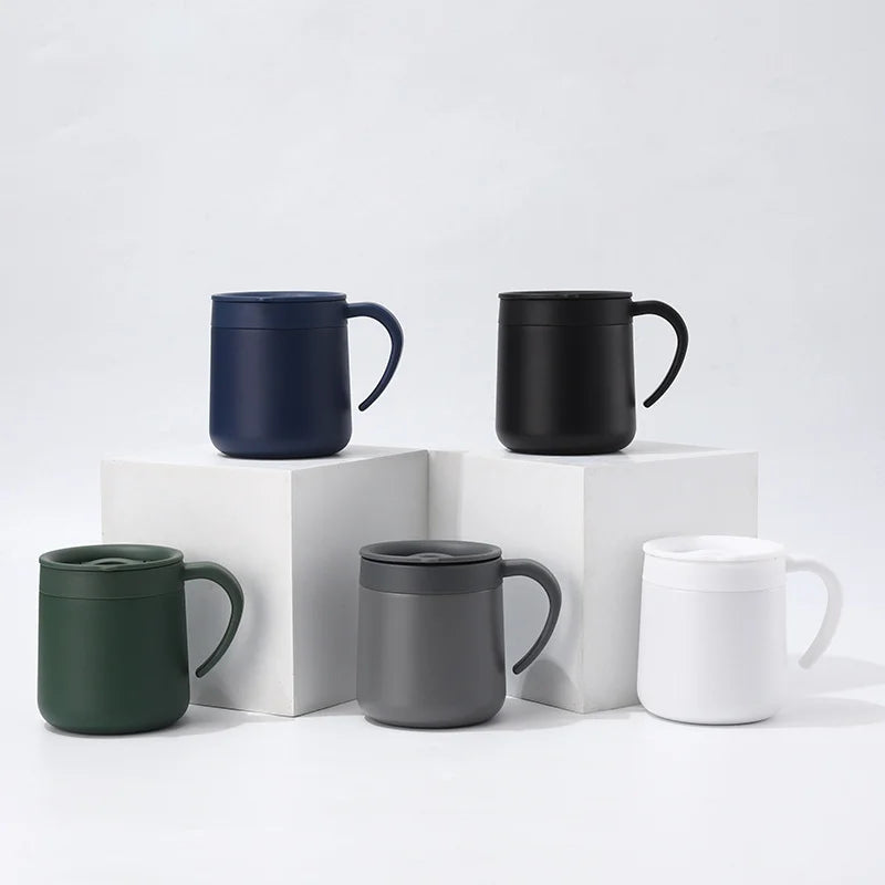 Customized Stainless Steel Insulated Coffee Mug With Flip Lids Double Wall Vacuum Travel Mug Tumbler Cups