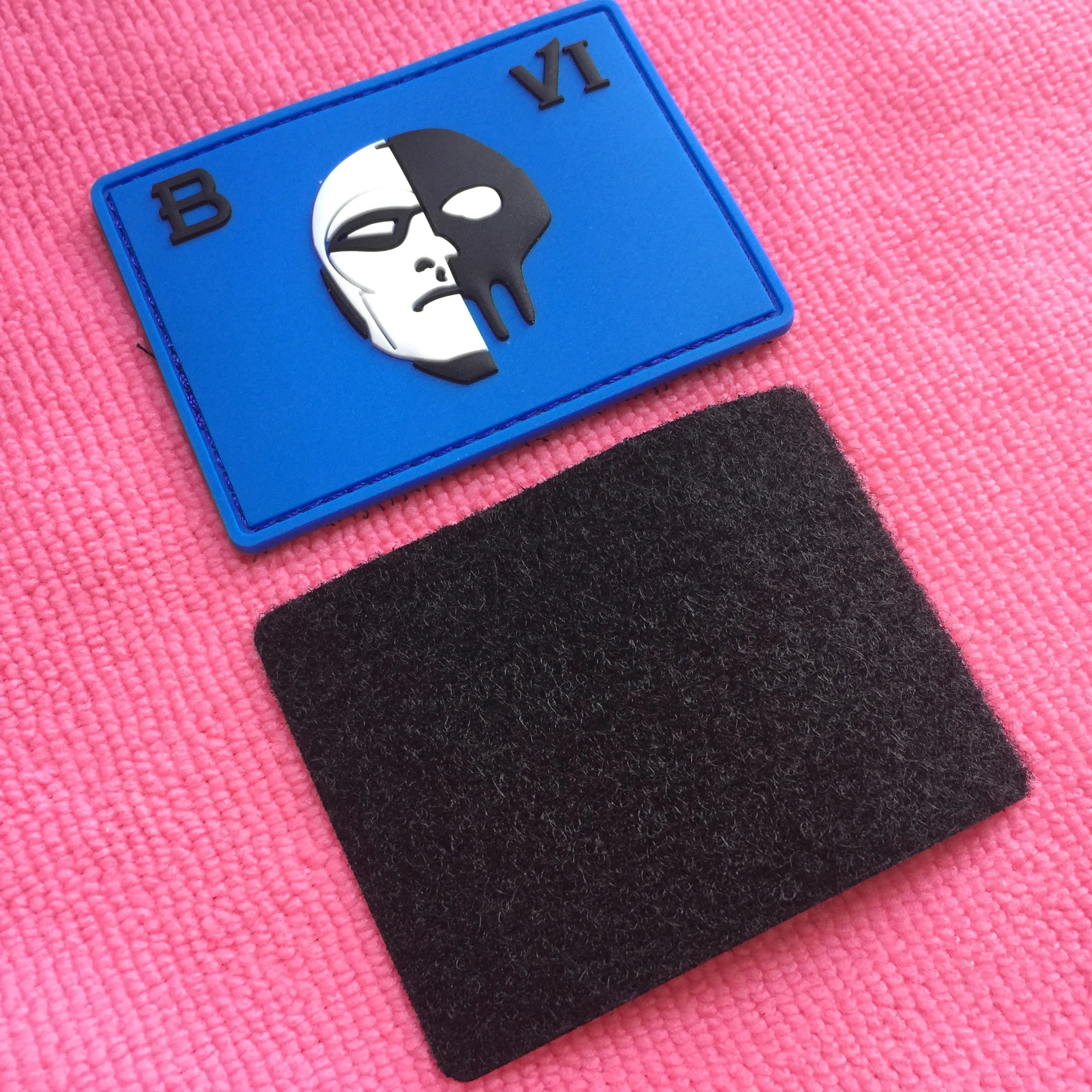 Customize 3D Rubber Badge With Hook BackingPVC Rubber Label With Loop Backing