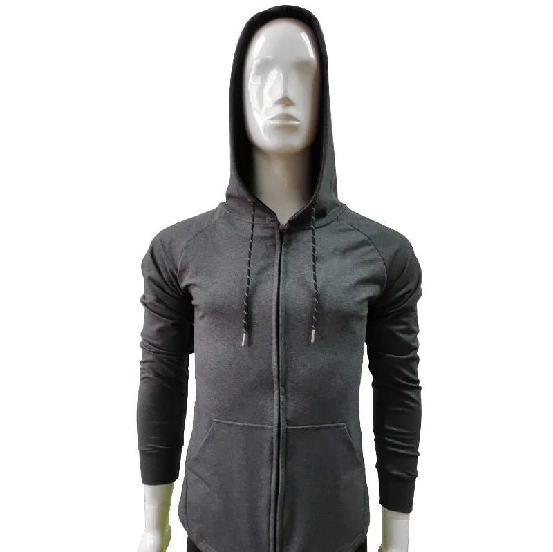 Wholesale Fitness Apparel Thin Hidden Pockets Zip up Hoodie Cotton Running Shirt Quick Dry Spandex Scruntch Bottom Hoodie