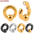 Evorte 10pc Stainless Steel Magnetic Hoop Ear Weights Expander Stretcher Plugs Tunnels Gauge Body Piercing Jewelry