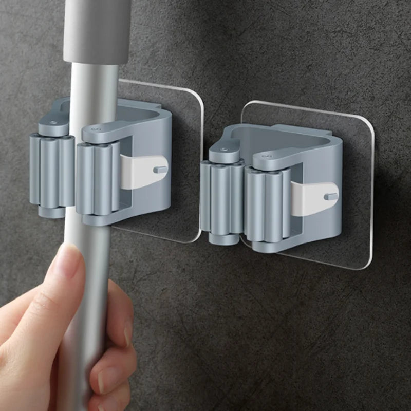 Mop Holder Transparent Strong Organizer Self Adhesive Wall Mop Hook Bathroom Holder Hook Storage Unit for Bathroom Organizer