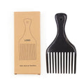 Customized Logo Afro Comb Good Quality Black Painted Natural Wood Wide Tooth Hair Comb Curly Heavy Hair Extension Bamboo Box