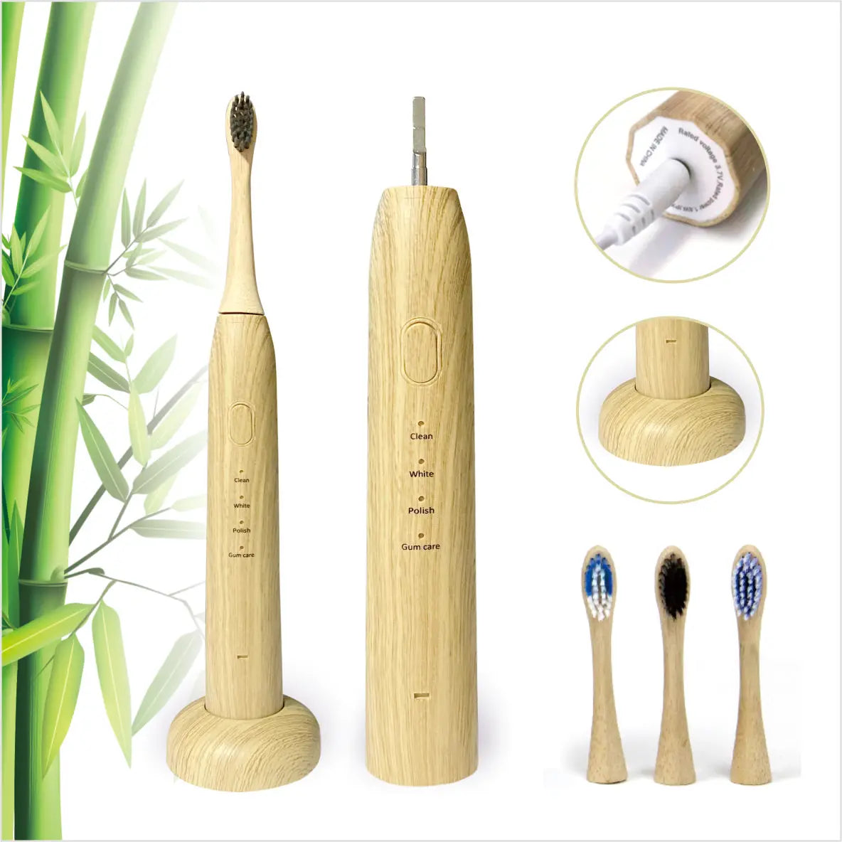 China Wholesale Smart Eco Wireless Charging Waterproof Rechargeable Whitening Bamboo Electric Toothbrush Best Prices OEM Support