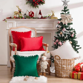 Ready Made Polyester Soft Velvet Pillow Cushion Case Indoor Couch Bed Throw Pillow Cover