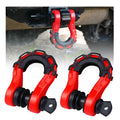 Customized Off Road Recovery Shackle Emergency Tools Waterproof 8ton Large Red Paint Steel Bow Shackle With Read Isolator