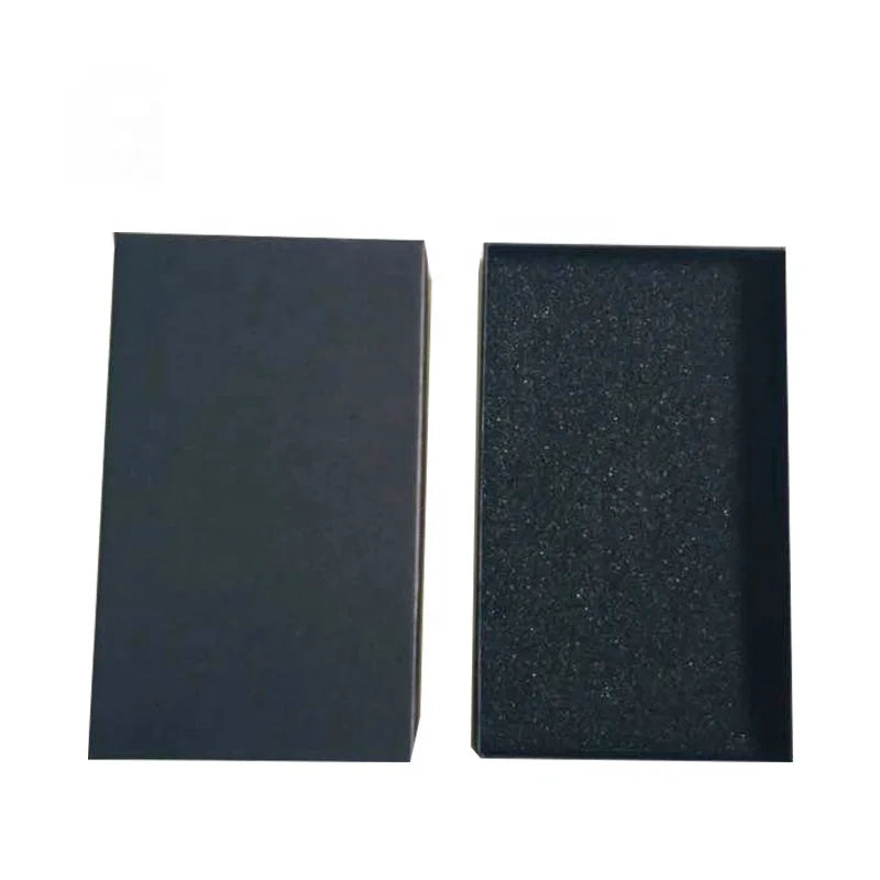 Luxury Matte Black Rigid Gift Box Recycled Paperboard Custom 2-Piece Lid and Base Cardboard Gift Packaging Box