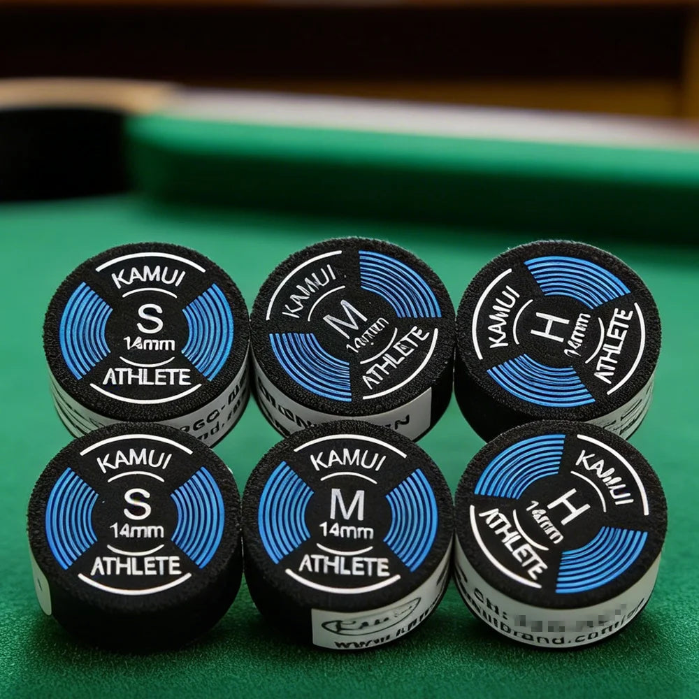 PT-KM-01 Kamui Tips ATHLETE Black 14mm Billiard Carom Pool Cue Tip Billiard Cue Stick Tips Snooker Billiard Accessories