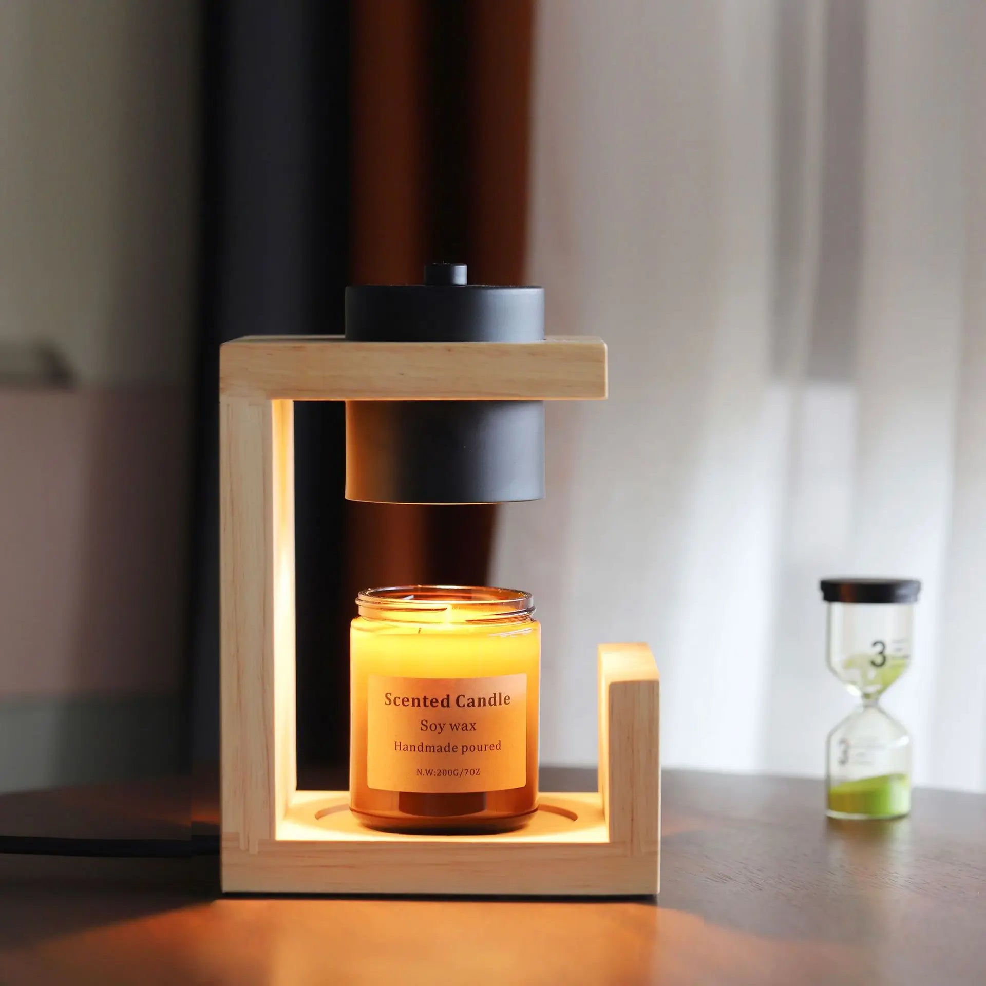 Beeman Electric Wax Lamp Candle Warmer Wooden Candle Warmer Lamp Dimmable Solid Wood Candle Lamp