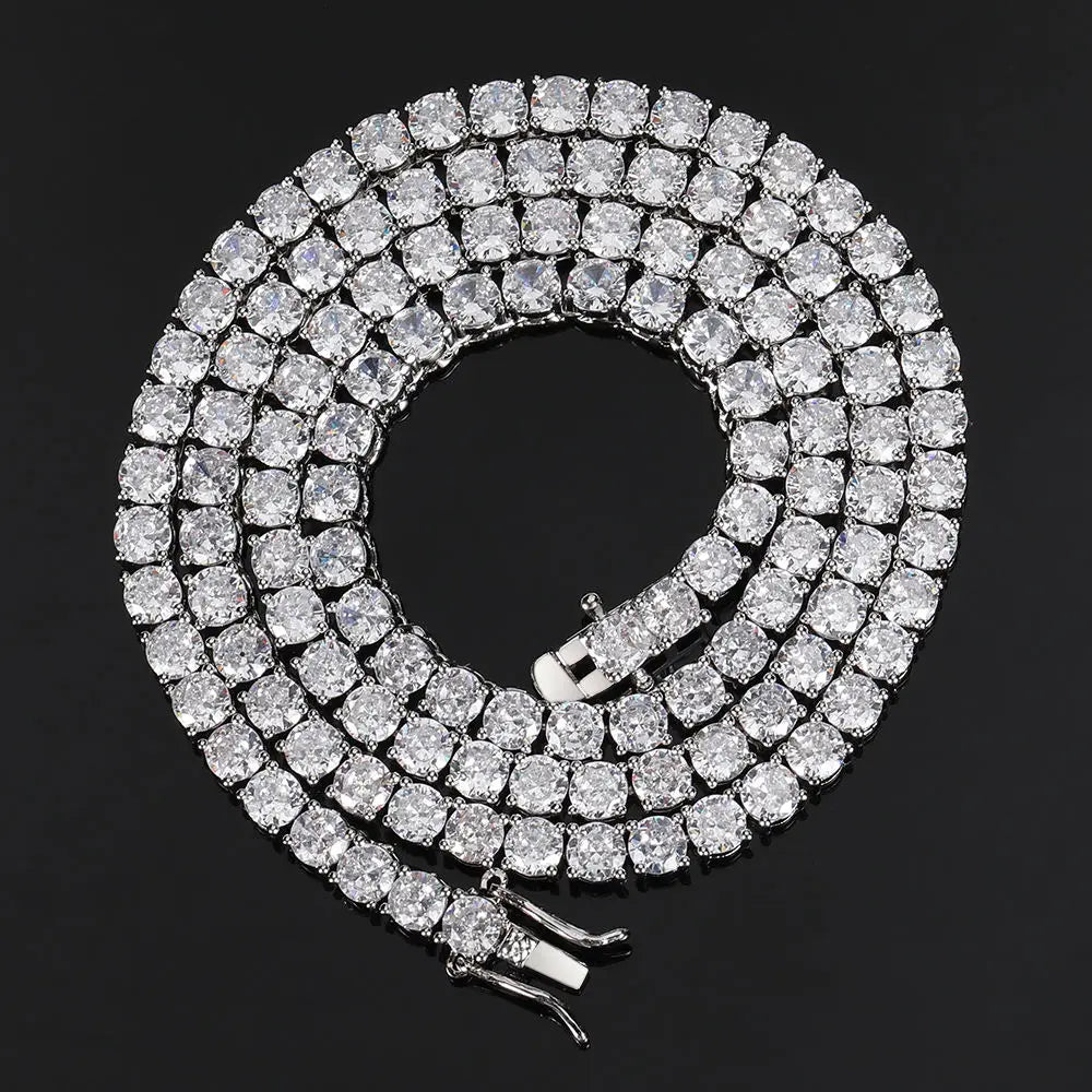 Hip Hop Iced Out Jewelry Tennis Link Chain Choker CZ Cubic Zircon Gold Plated Wedding Engagement Gift Necklace