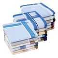 Men's One Dozen 15x15 Inch 100% Cotton Striped Yarn Dyed Eco-Friendly & Azo Free Handkerchiefs for Gifting Weddings & Home Uses