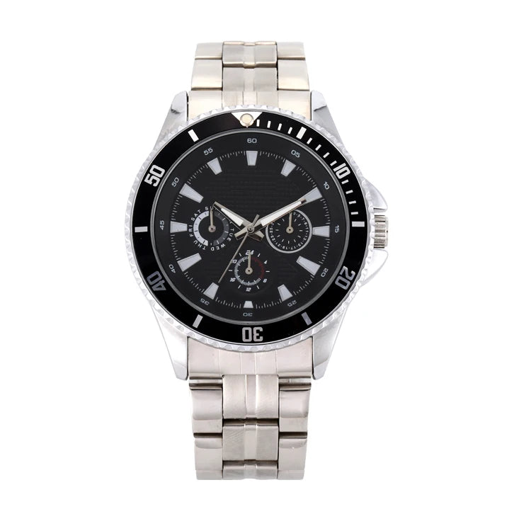 BOMAXE 9402 Men's Business Sports Watch Custom Logo Alloy Quartz Leather Silver Fashion Antique Simple SEIKO Movement Waterproof