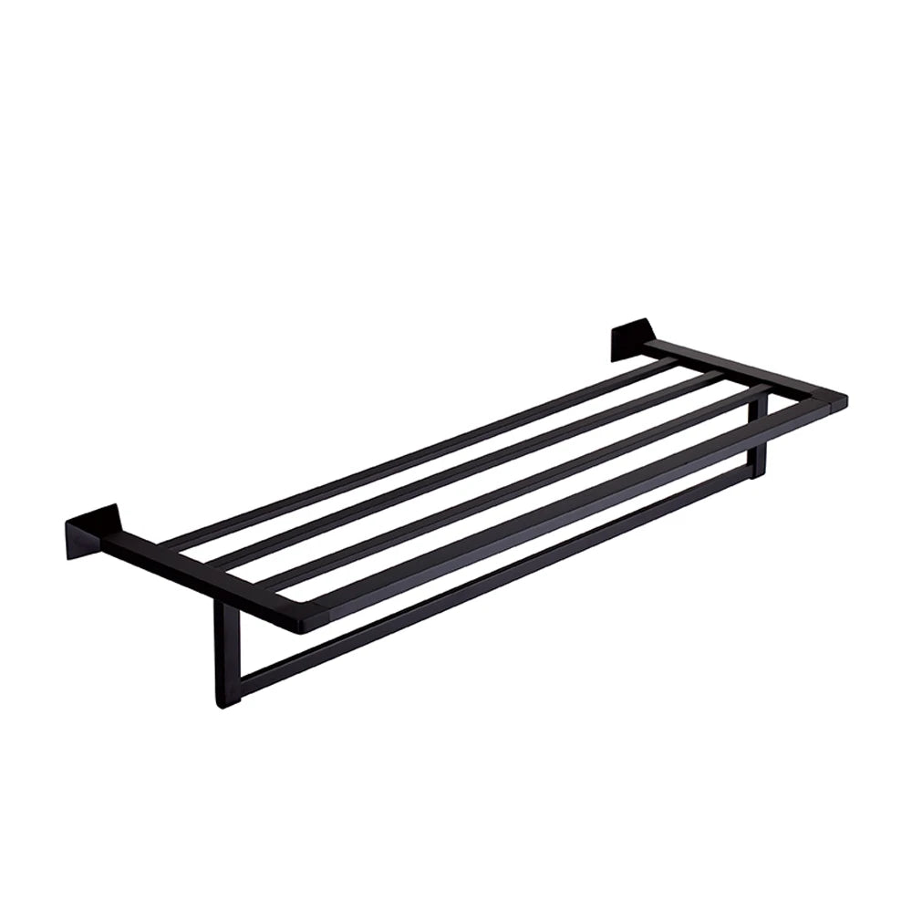 Modern Style Hotel-Dedicated Bathroom Accessories Beautiful and Generous Brass Towel Rack Toilet Paper Rack with Brushed Finish