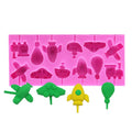 HY Silicone Vehicle Fondant Mold DIY Car Plane Shape Candy Chocolate Lollipop Cake Topper Decoration Tools