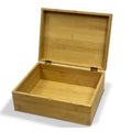 Unfinished Rectangular Bamboo Wooden Treasure Chest Box Multifunctional Blank Storage and Crafts Design for Home Use