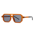 Youth Esstential Trendy Retro Big Square Sunglasses With Unique Temple Color Pattern